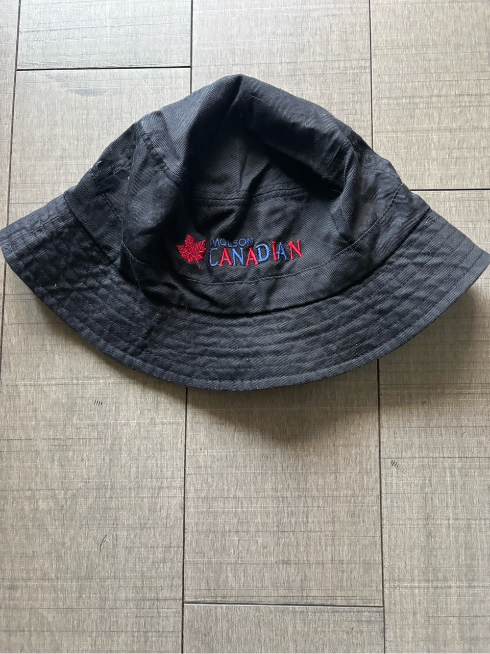 4 for $30- Vintage "I AM CANADIAN" Molson Canadian Black Bucket Hat